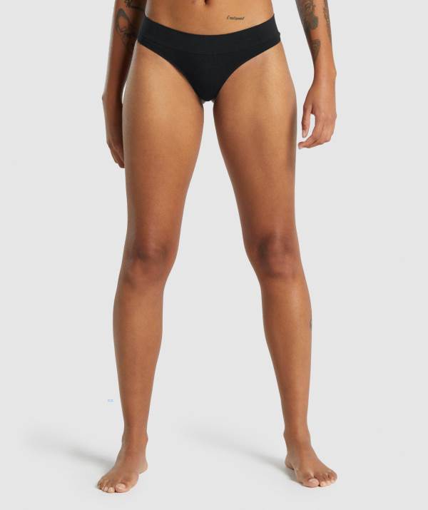 Damske Spodne Pradlo Gymshark Seamless Thong Čierne | YP4397018